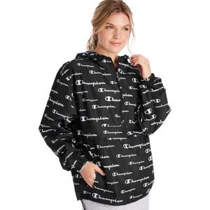Black & White Champion Logo Windbreaker Jacket